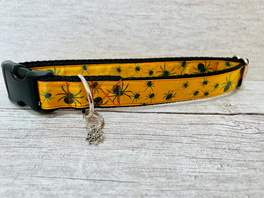 Autumn Pumpkin Acorn Leaf Dog Collar - Handmade dog collar by Dottie's Pet Boutique