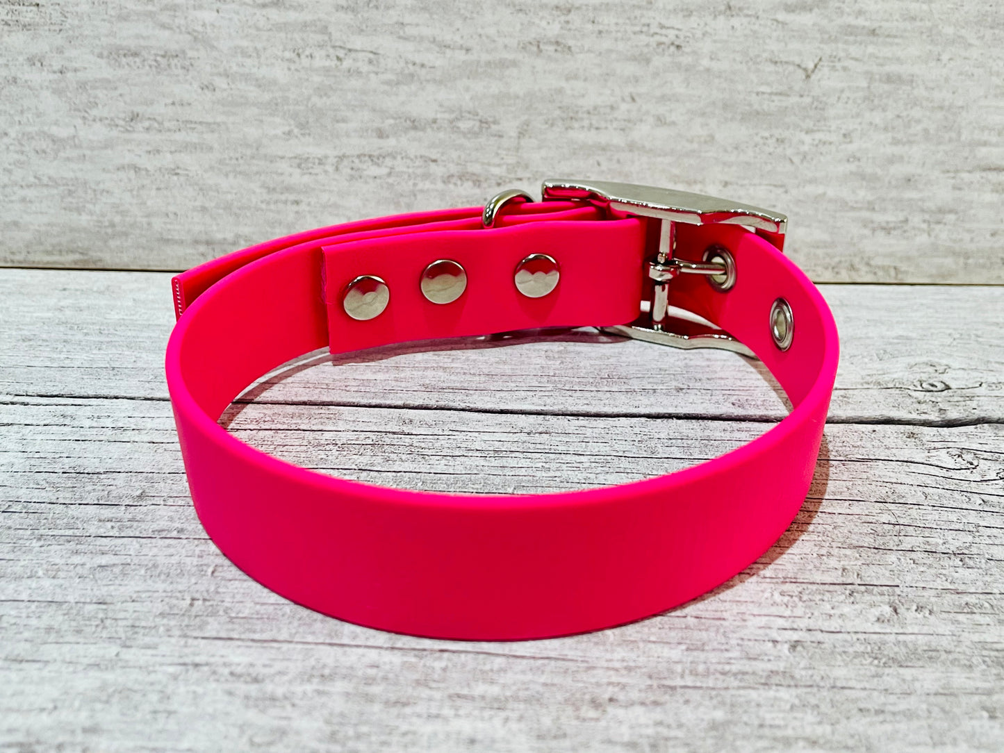 Hot Pink Biothane Waterproof Dog Collar - View 2 | Dottie's Pet Boutique
