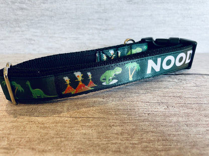 Dinosaur Personalised Custom Print Dog Collar - View 4 | Dottie's Pet Boutique