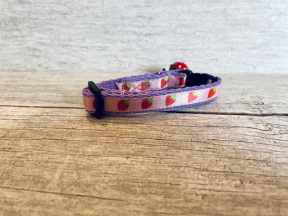Strawberries Strawberry Ribbon Kitten/Cat Collar
