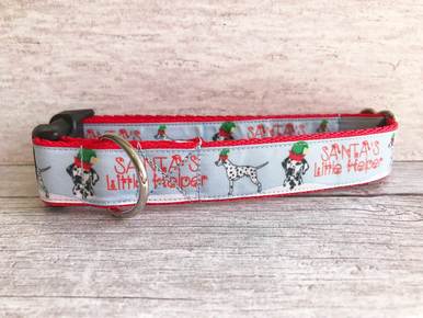 Dalmatian Santa's Little Helper Christmas Dog Collar - Custom Dog Collars