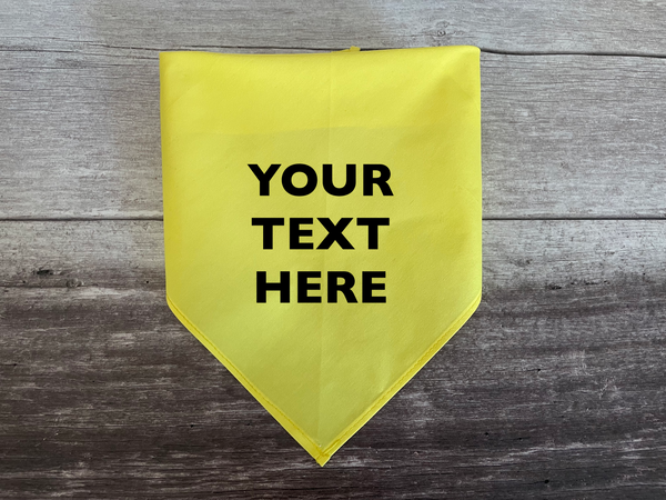 Personalise Your Text Dog Bandana - Tie on
