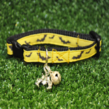 Yellow & Black Bats Puppy/Small Dog Collar