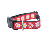 Red Daisy Ribbon Dog Collar - Custom Dog Collars