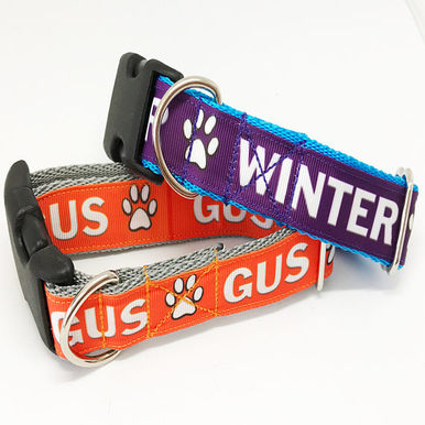 Personalised Dogs Name Custom Text Dog Collar - View 2 | Dottie's Pet Boutique