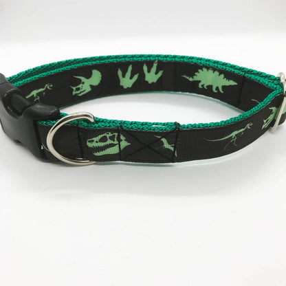 Orange Jurassic Dinosaur Skeleton Bones Dog Collar - View 4 | Dottie's Pet Boutique