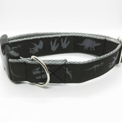 Orange Jurassic Dinosaur Skeleton Bones Dog Collar - View 5 | Dottie's Pet Boutique