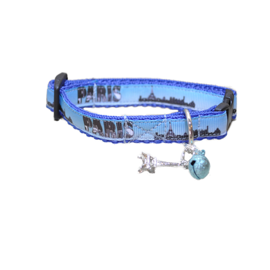 Paris Skyline Cat Collar - View 4 | Dottie's Pet Boutique