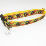 Peace Hippy Style Dog Collar - Custom Dog Collars