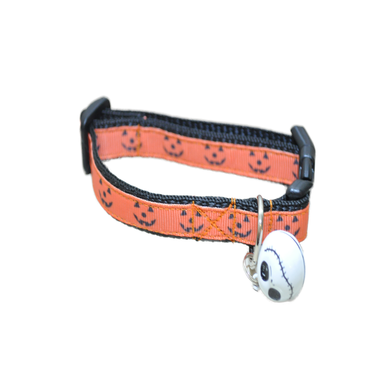Halloween Pumpkin Face Shapes Cat Collar - View 2 | Dottie's Pet Boutique