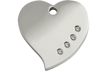 Personalised Red Dingo Diamante Polished Pet ID Tag