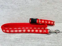 Red Daisy Dog Collar 3