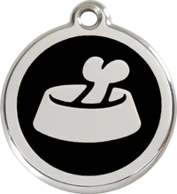 Red Dingo Enamel Bone in Bowl Personalised Pet ID Tag 3