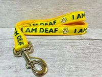 I am Deaf Dog Lead with Paw Print Alert 1