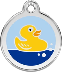 Personalised Rubber Duck Enamel Pet ID Tag by Red Dingo 1