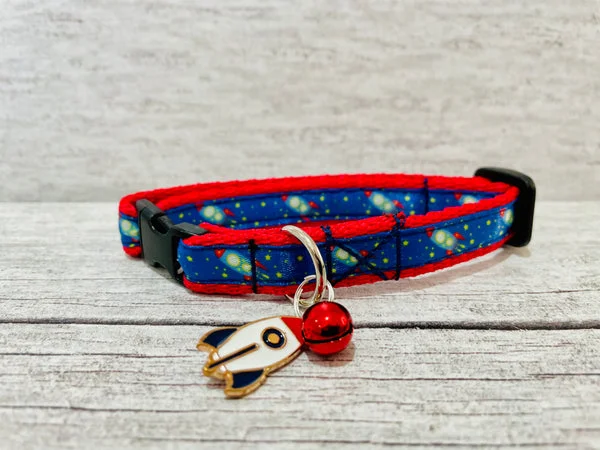 Rocket Space Ribbon Cat Collar