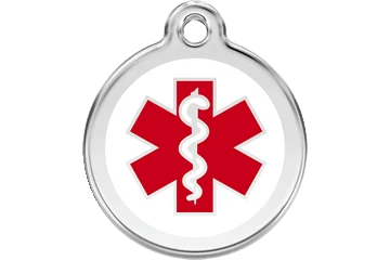 Red Dingo Medical Alert Enamel Pet ID Tag