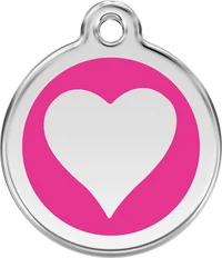 Red Dingo Personalised Enamel Heart Pet ID Tag 1