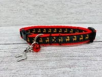 Black Reindeer Christmas Cat Collar 1