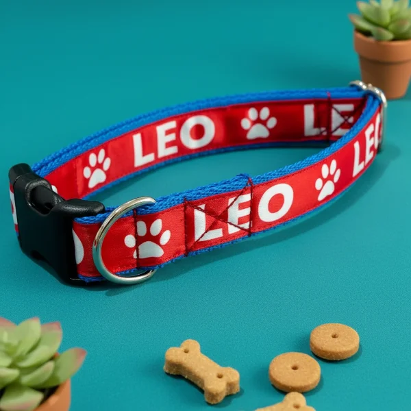 Personalised Dog Collar with Custom Name and Text