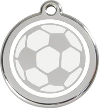 Personalised Red Dingo Enamel Soccer Ball Pet ID Tag 1