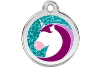 Red Dingo Glitter Enamel Personalised Pet ID Tag 1