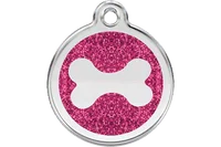 Red Dingo Personalised Glitter Enamel Bone Pet ID Tag 5