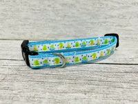 April Showers Ducks Frogs Raining Puddles Cat Collar 2