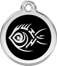 Personalised Red Dingo Tribal Fish Enamel Pet ID Tag 1