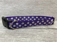 Purple and White Polka Dot Dog Collar 1