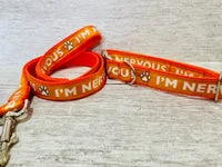 Solid Colour I'm Nervous Alert Dog Collar 4