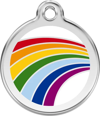Red Dingo Personalised Rainbow Enamel Pet ID Tag