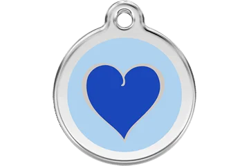 Red Dingo Enamel Heart Dark Blue Personalised Pet ID Tag