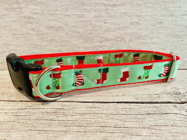 Christmas Stockings Themed Dog Collar