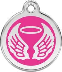 Red Dingo Angel Wings Personalised Enamel Pet ID Tag 1