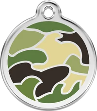 Red Dingo Enamel Green Camouflage Pet ID Tag 1