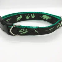 Orange Jurassic Dinosaur Skeleton Bones Dog Collar 4
