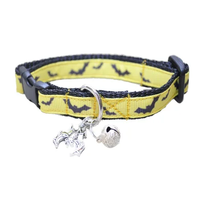 Yellow & Black Bats Cat Collar