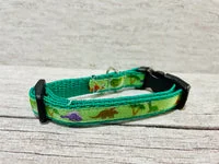 Dinosaur Cat Collar - Handmade Breakaway Safety Collar with Dino Charm 3