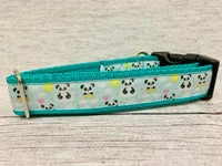 Cute Green Pandas Dog Collar 2