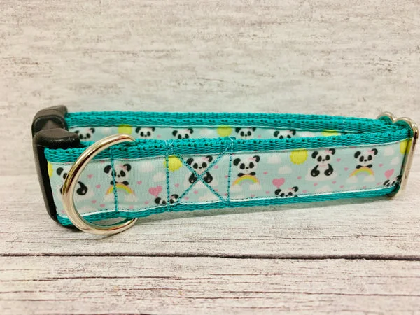 Cute Green Pandas Dog Collar