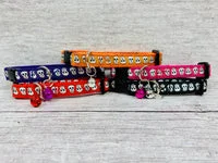Halloween Skull Puppy & Small Dog Collar - Handmade in the UK 1