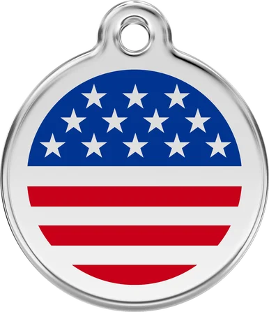 Enamel Stars & Stripes Pet ID Tag