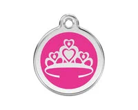 Personalised Red Dingo Enamel Crown Pet ID Tag 2