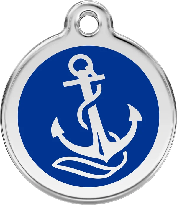 Red Dingo Personalised Anchor Enamel Pet ID Tag