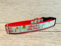 Blue Santa's Little Helper Themed Dog Collar 2