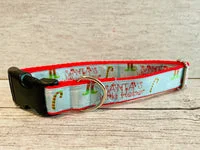 Blue Santa's Little Helper Themed Dog Collar 1
