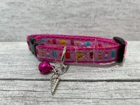 Ice Lolly Cat Collar - Handmade Summer Ice Cream Print 1