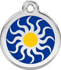 Red Dingo Tribal Sun Enamel Pet ID Tag 1