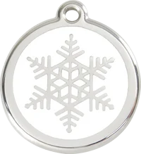 Red Dingo Personalised Snowflake Enamel Pet ID Tag 1